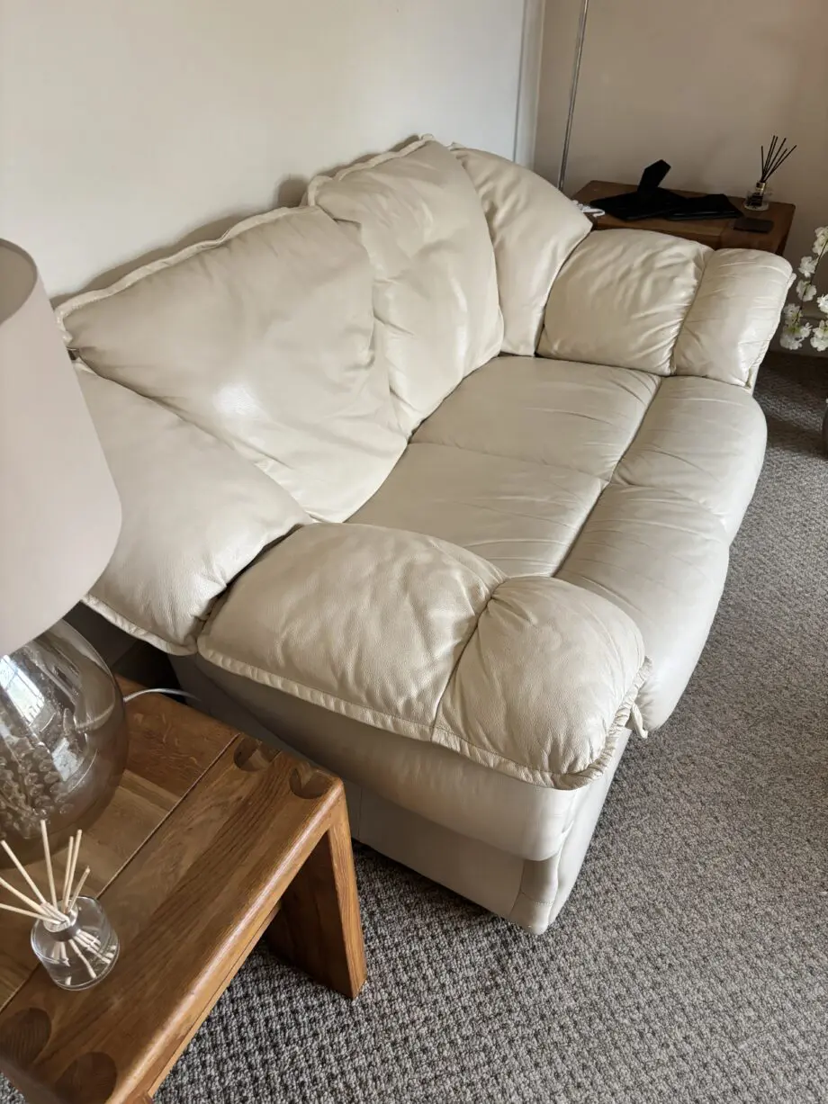 DFS Cream Leather Sofa