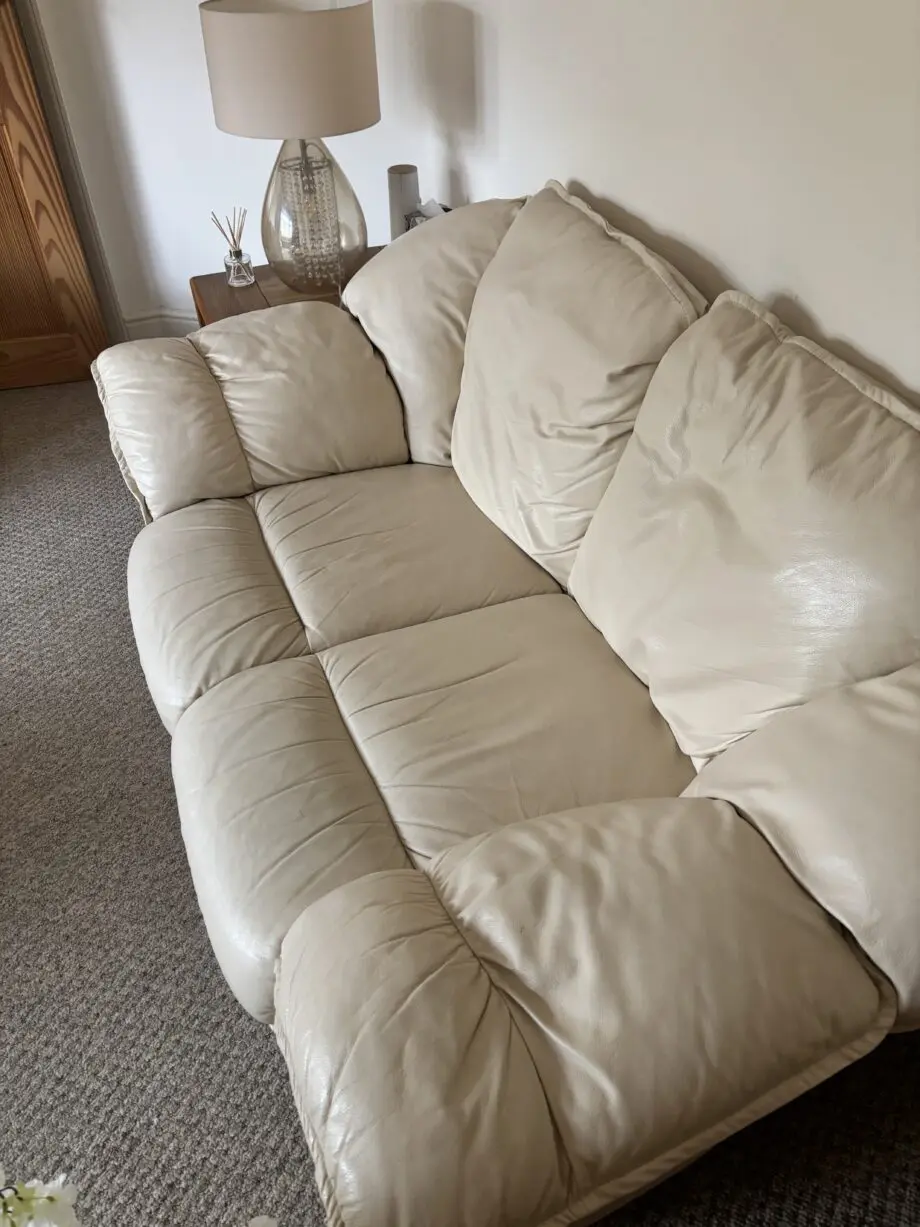 DFS Cream Leather Sofa