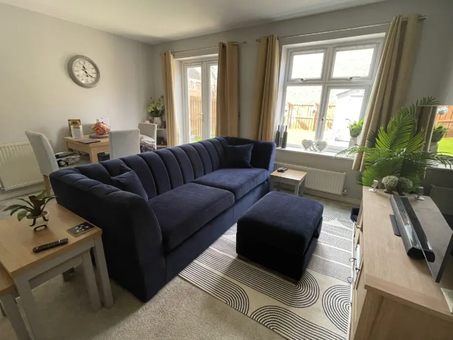 Sofology Downtown 4 Seater Sofa + Storage Footstool Navy