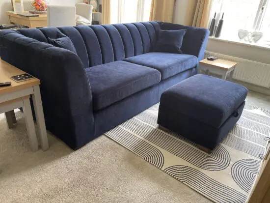 Sofology Downtown 4 Seater Sofa + Storage Footstool Navy