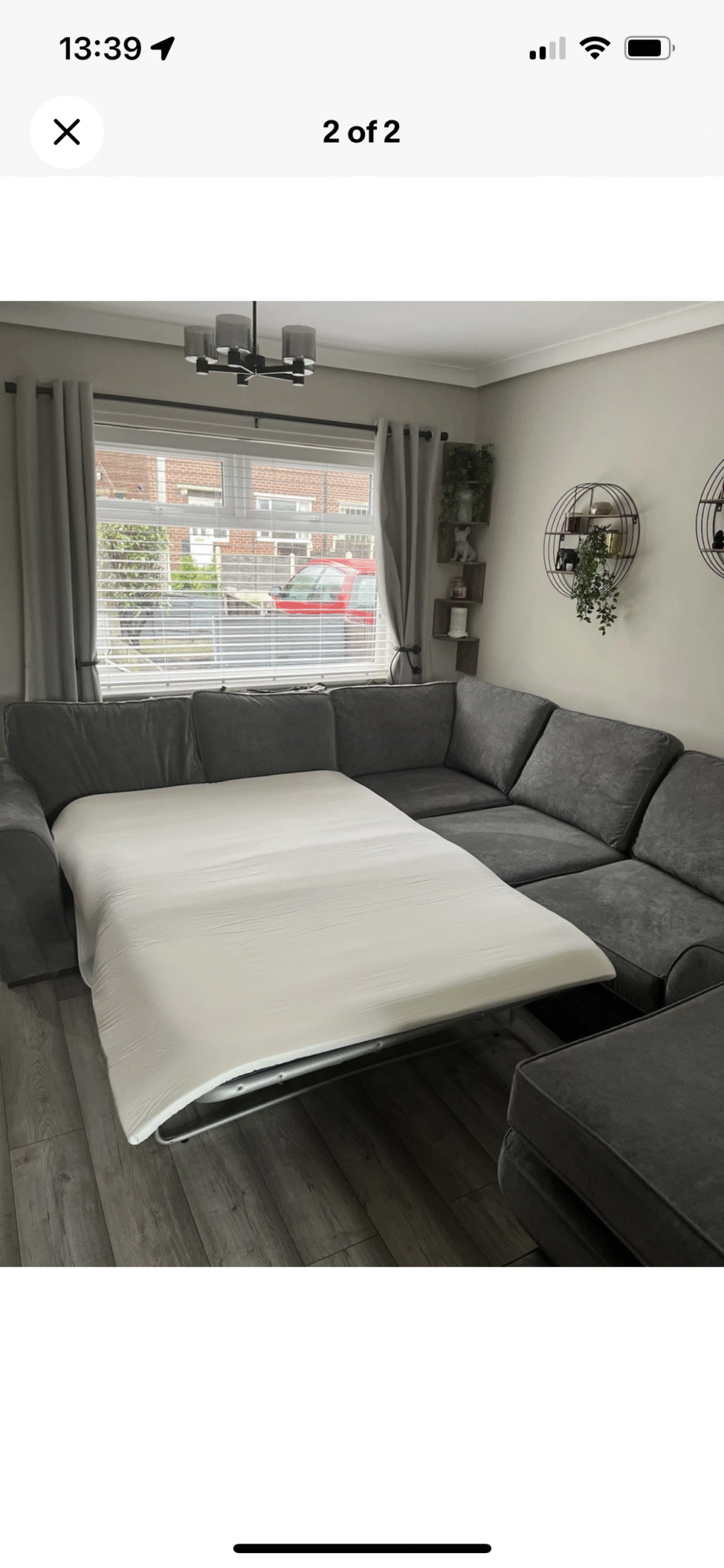 Dfs grey Orka corner sofa bed