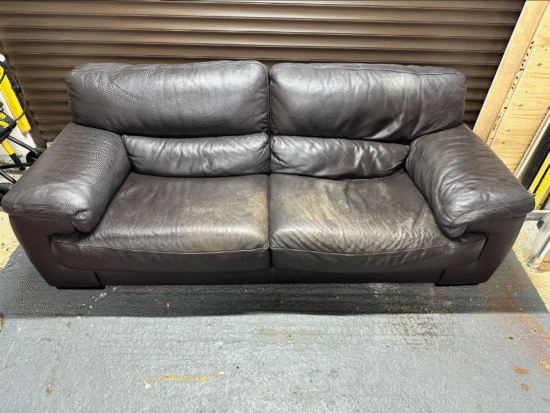 Brown leather sofa