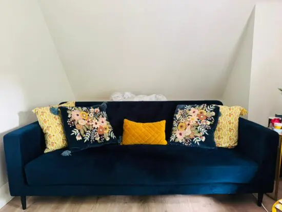 Homesense 3 seater blue sofa