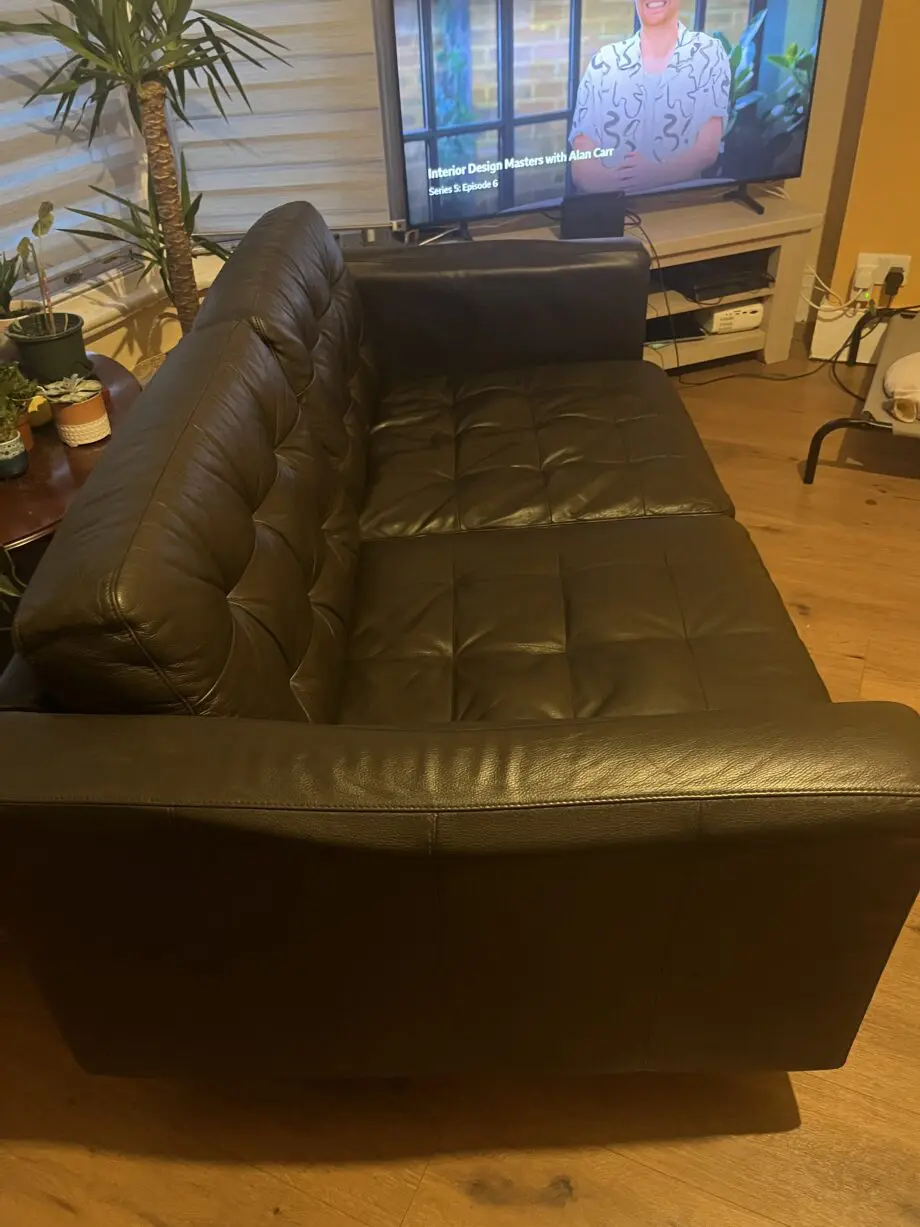 Chocolate brown leather 2 seater sofa