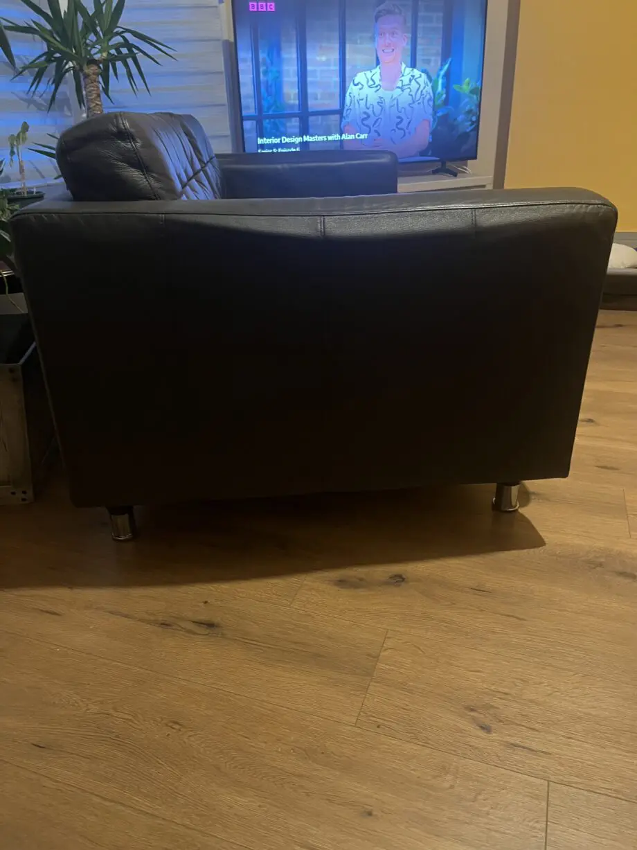 Chocolate brown leather 2 seater sofa