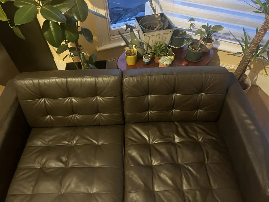 Chocolate brown leather 2 seater sofa