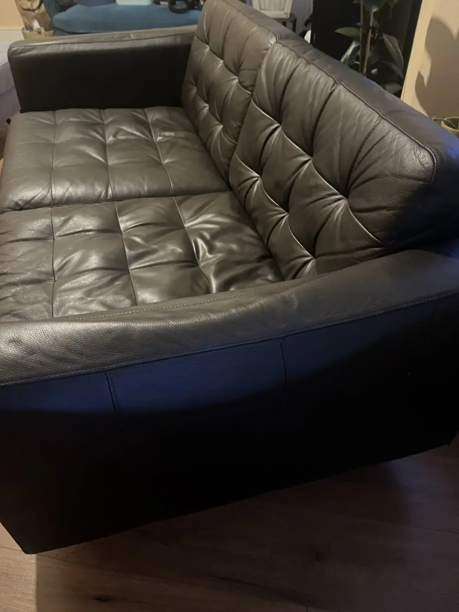 Chocolate brown leather 2 seater sofa