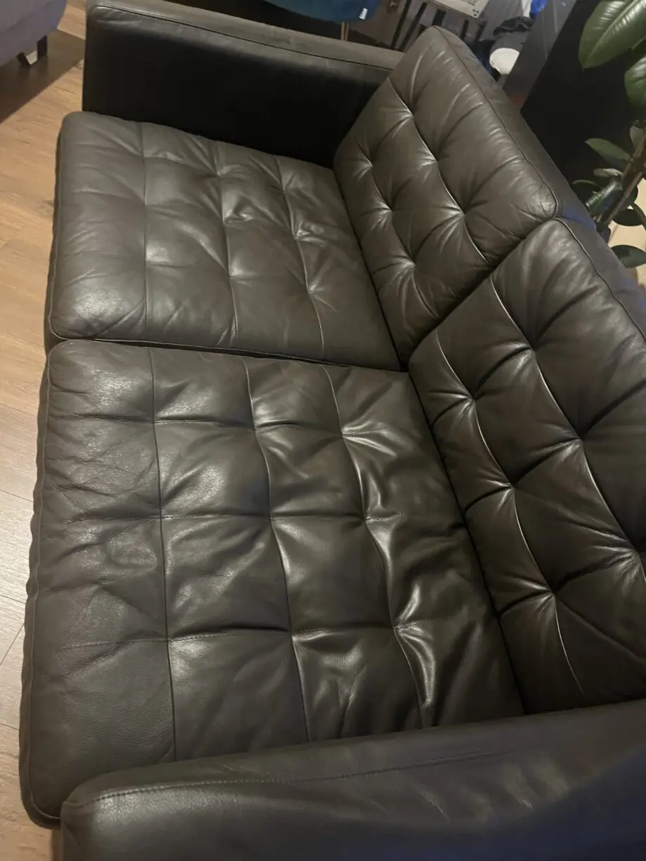 Chocolate brown leather 2 seater sofa