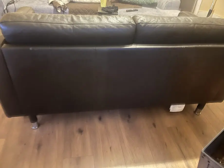 Chocolate brown leather 2 seater sofa