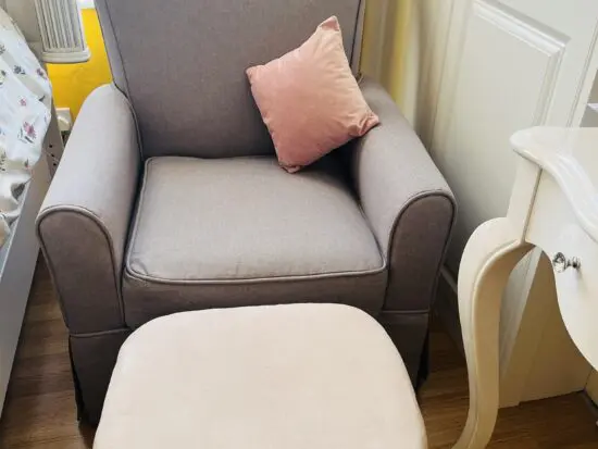 RRP £599 | Mothercare Sofa Armchair Nursing Rocking Chair & Footstool – Immaculate Condition!