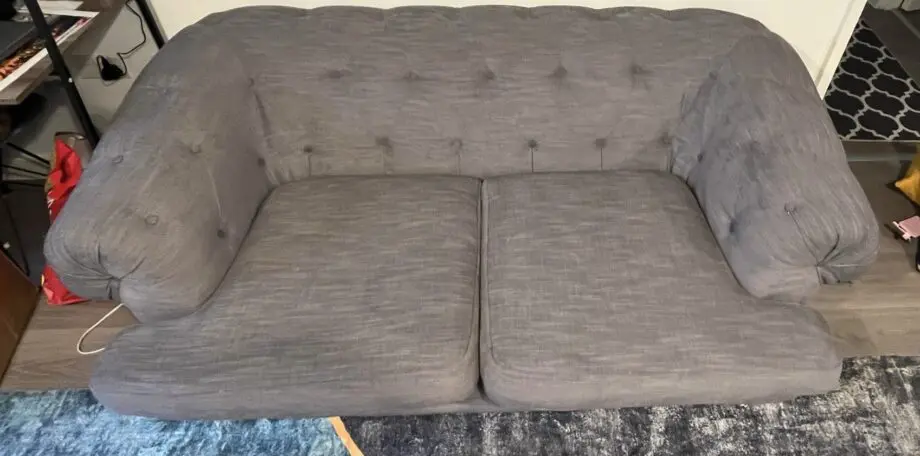 Grey linen blend sofa and armchair
