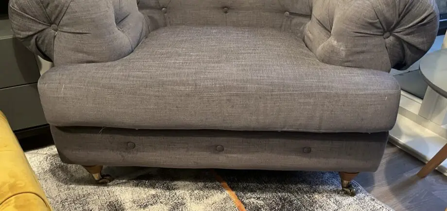 Grey linen blend sofa and armchair