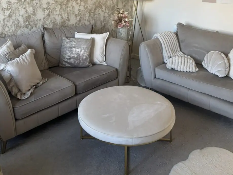 Sofology Gabrielle Plush Pebble Two Seater Sofa and Love