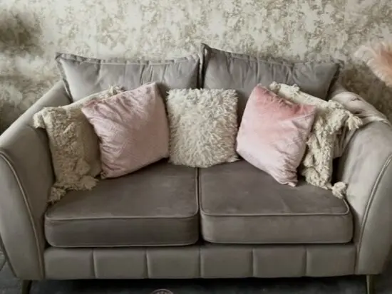 Sofology Gabrielle Plush Pebble Two Seater Sofa and Love