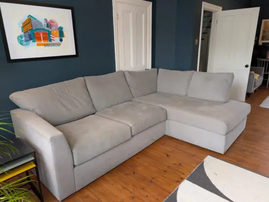 Darlings of Chelsea - Portland 5 Seater grey chaise corner sofa