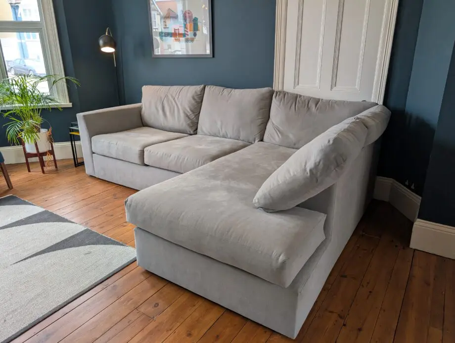Darlings of Chelsea - Portland 5 Seater grey chaise corner sofa