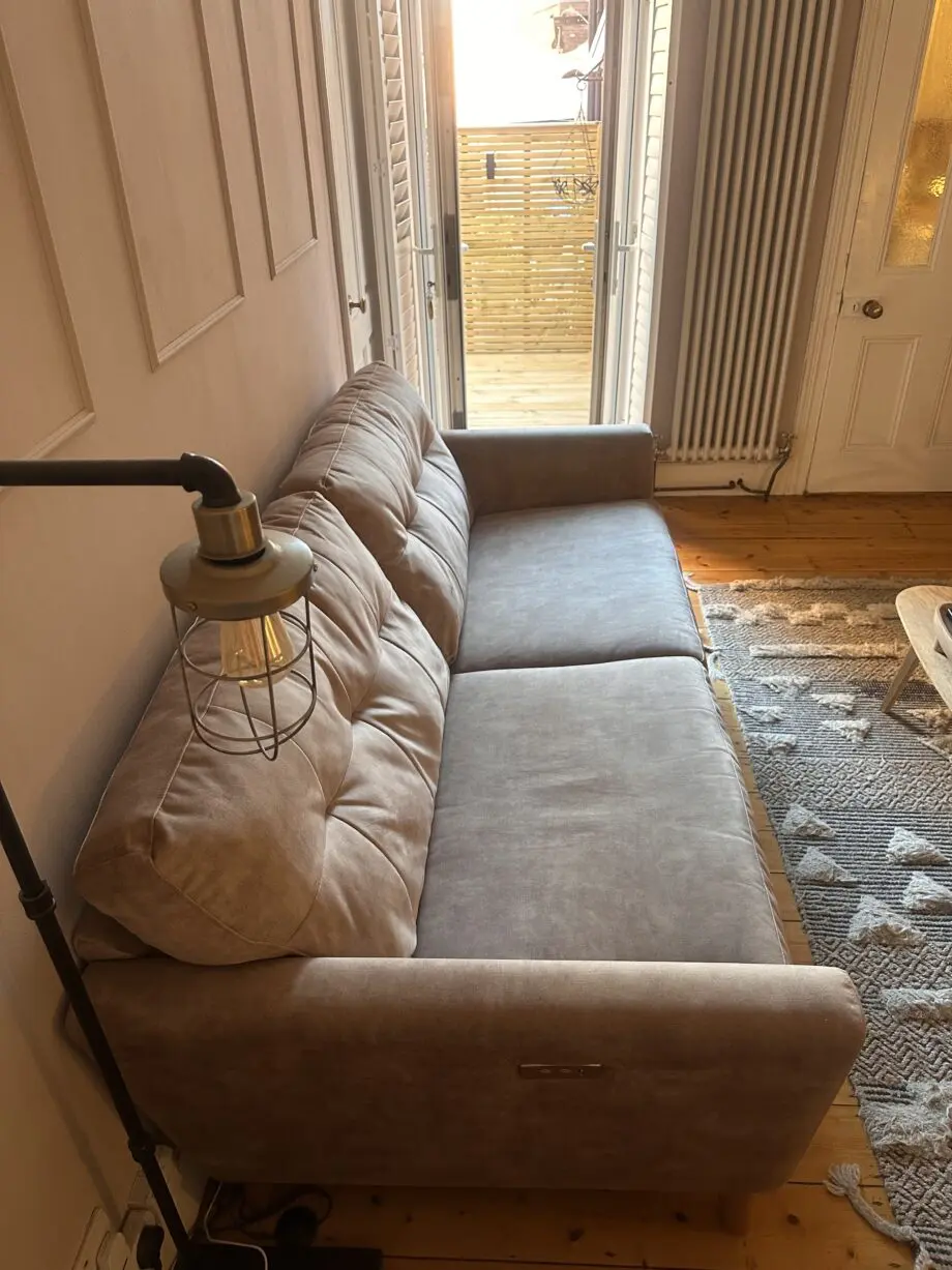 DFS Sofa, Studio Velvet 3 Seater Motion Sofa with Studio Velvet Motion Cuddler
