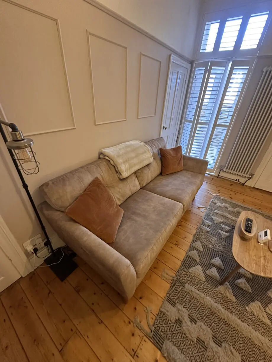 DFS Sofa, Studio Velvet 3 Seater Motion Sofa with Studio Velvet Motion Cuddler