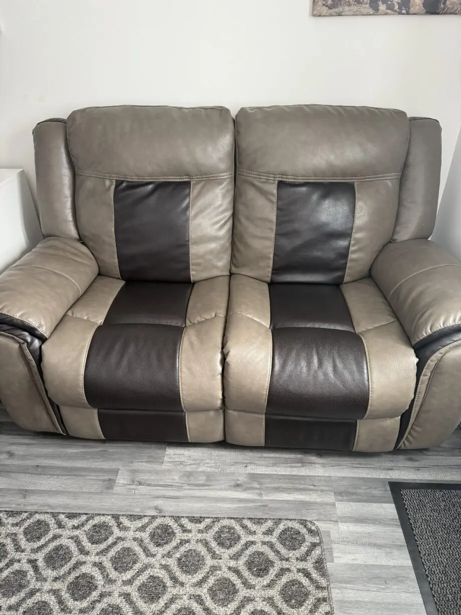 Beige/ brown 3 seater sofa chair