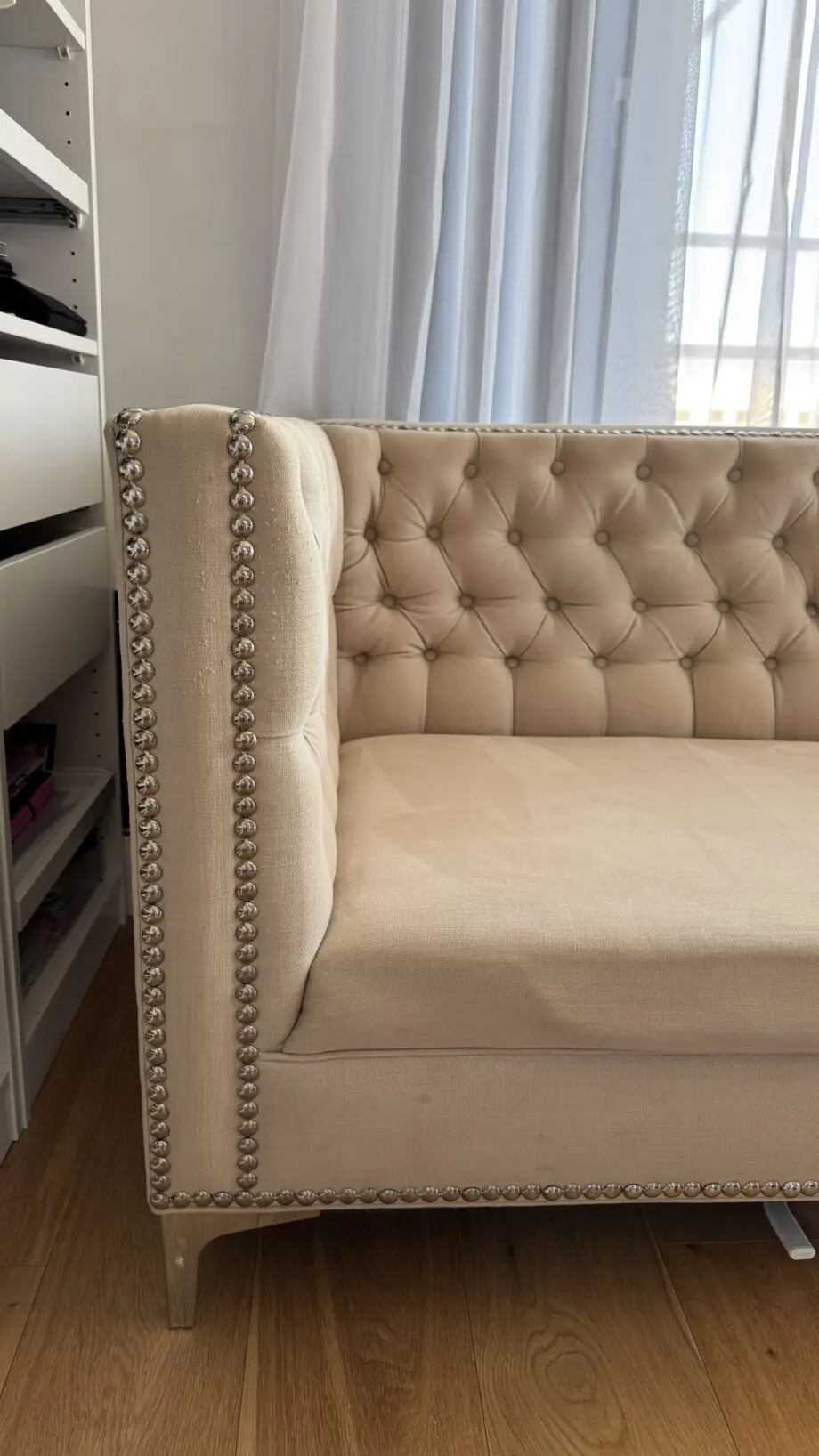 3 seated sofa in beige colour