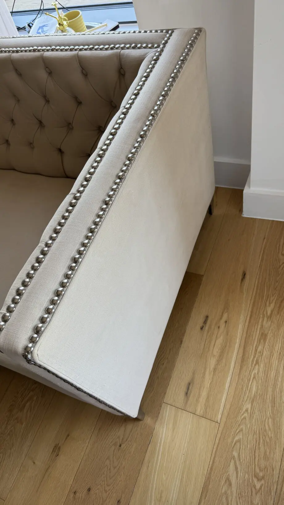 3 seated sofa in beige colour