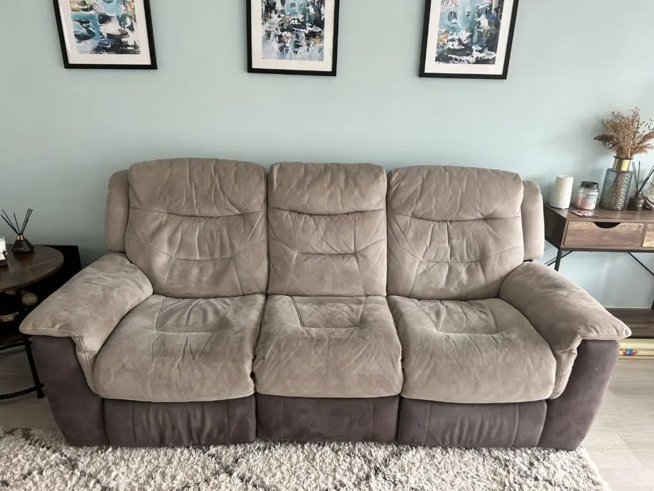DFS Arizona stone, 2 & 3 seater recliner fabric sofas