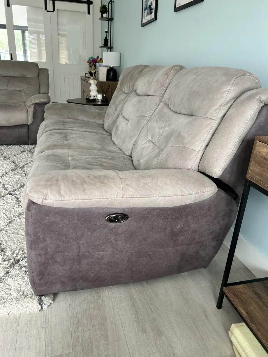 DFS Arizona stone, 2 & 3 seater recliner fabric sofas