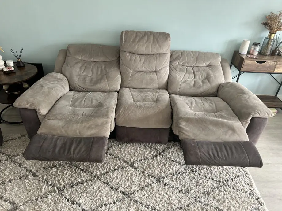 DFS Arizona stone, 2 & 3 seater recliner fabric sofas