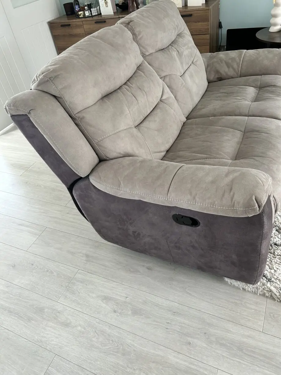 DFS Arizona stone, 2 & 3 seater recliner fabric sofas