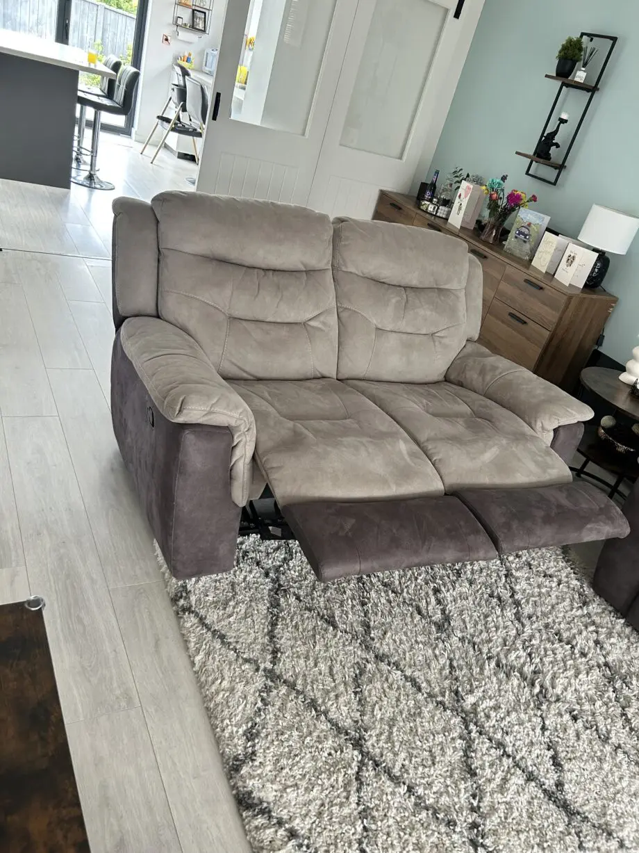 DFS Arizona stone, 2 & 3 seater recliner fabric sofas