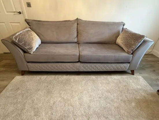 Sofology Shimmer plush silver sofa set