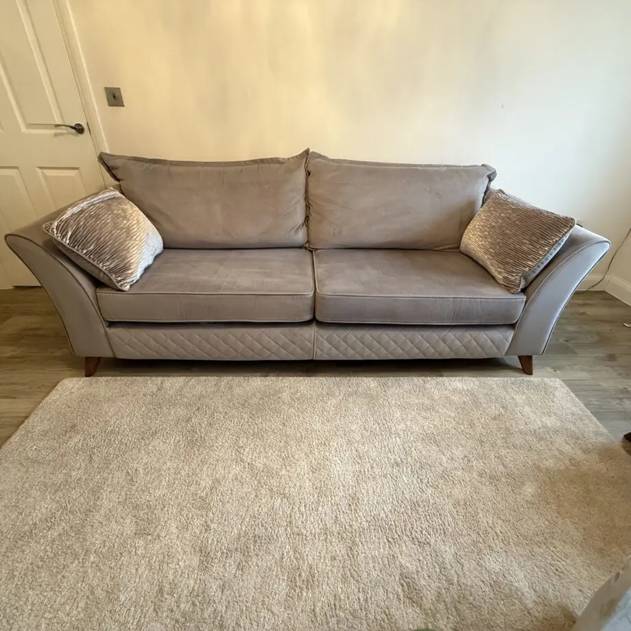 Sofology Shimmer plush silver sofa set
