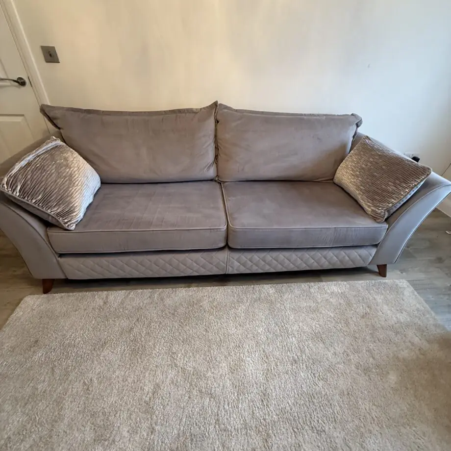 Sofology Shimmer plush silver sofa set