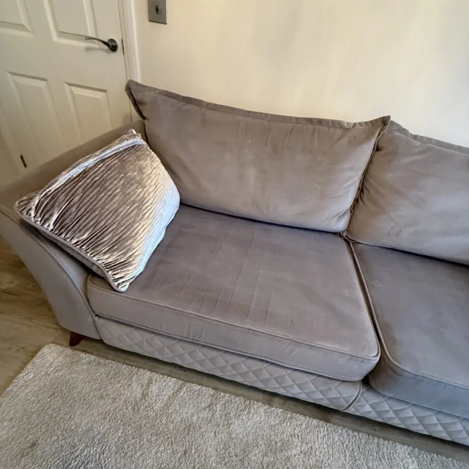 Sofology Shimmer plush silver sofa set