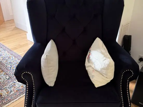 Ullswater Wing Buttoned Chair Velvet Blue Navy
