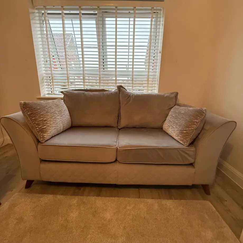 Sofology Shimmer plush silver sofa set