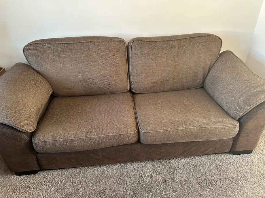 DFS brown 3 seater and 2 Seater Sofa Set