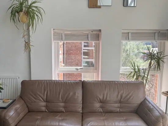 Brown leather sofa