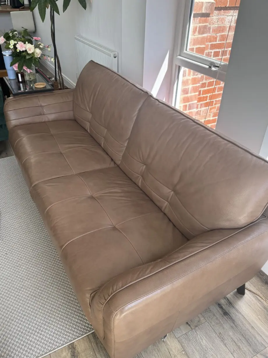 Brown leather sofa