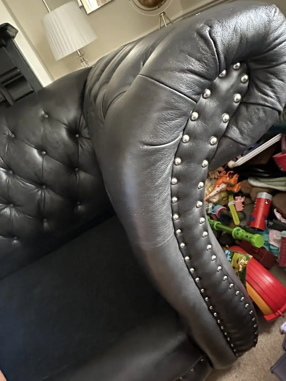 Sofology charcoal Persia 4 seater and 3 seater chesterfield back sofas.