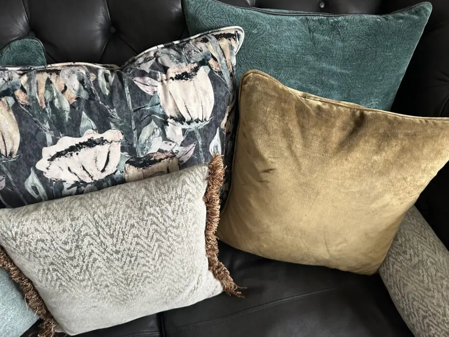 Sofology charcoal Persia 4 seater and 3 seater chesterfield back sofas.