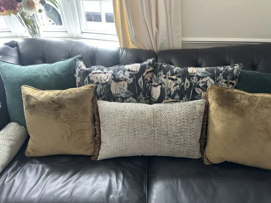 Sofology charcoal Persia 4 seater and 3 seater chesterfield back sofas.