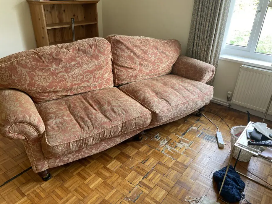 Beautiful russet and beige 3 seater sofa for sale