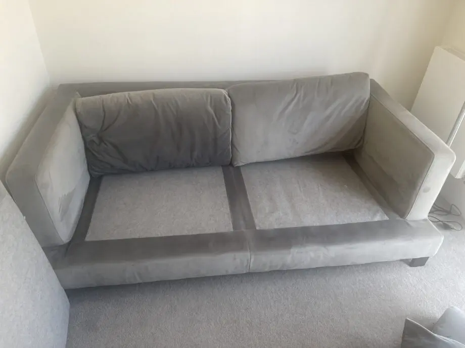 Dwell Lugano velvet grey 3 seater sofa