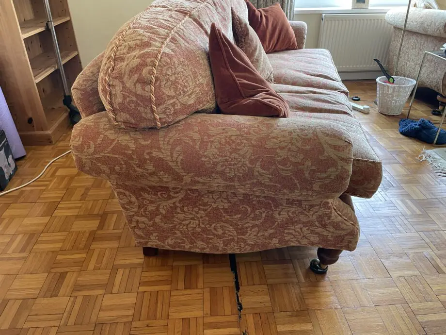 Beautiful russet and beige 3 seater sofa for sale