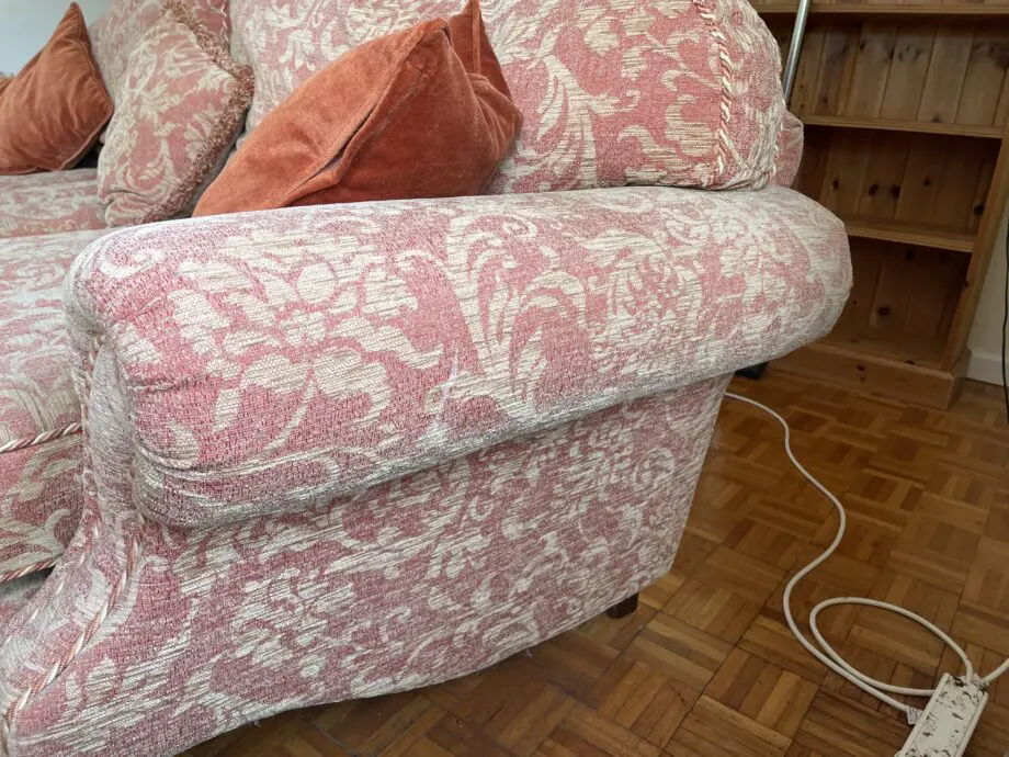 Beautiful russet and beige 3 seater sofa for sale