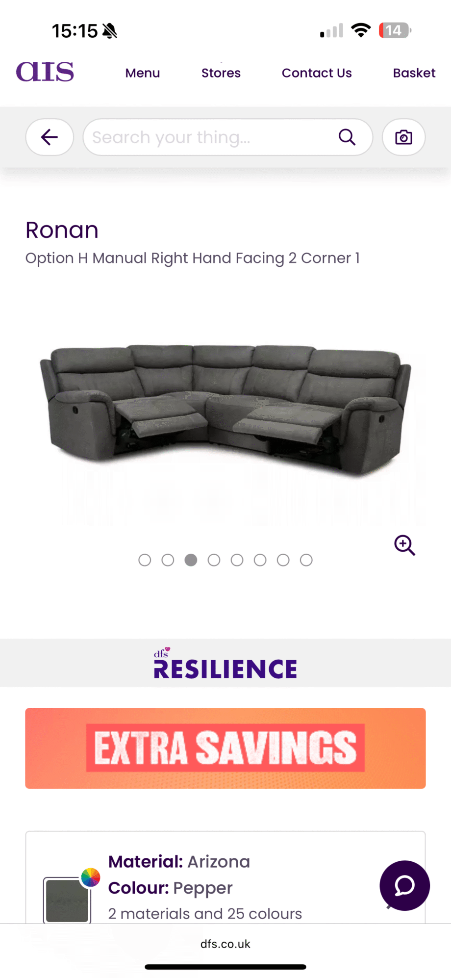 DFS Ronan Corner Sofa 2 recliners and storage - excellent condition