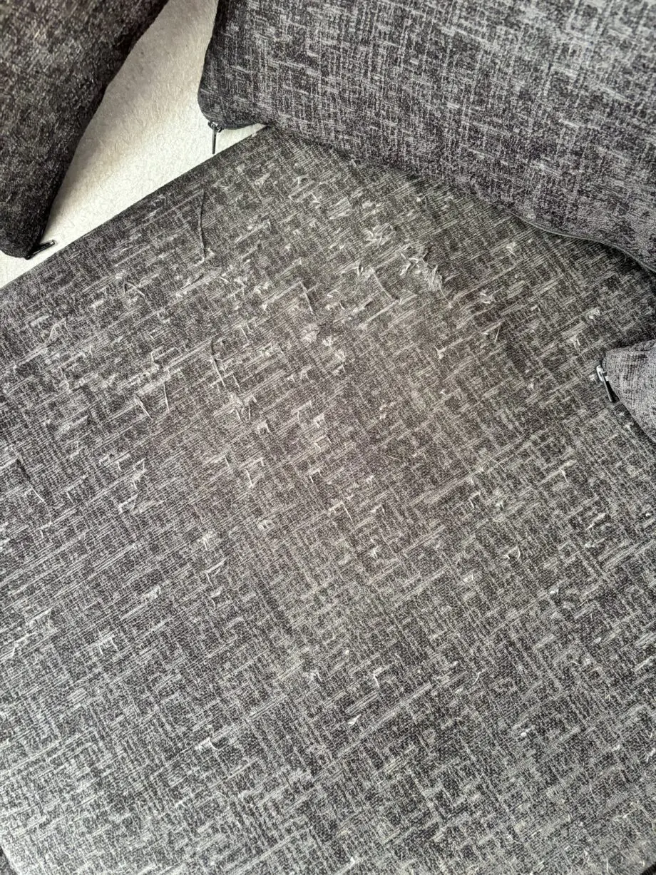Black chenille Corner sofa 5 seater