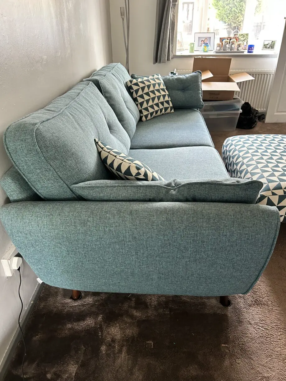 DFS zinc 4 seater sofa teal