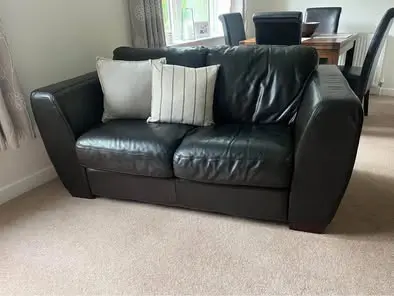 Brown 2 seater leather sofa